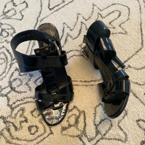Robert Clergerie x Barneys NY Black Patent Leather Strappy size 39 - Picture 6 of 9